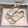 Korean-style closed-toe sandals for girls2026New summer fashion versatile children's bow-knot princess shoes with soft soles
