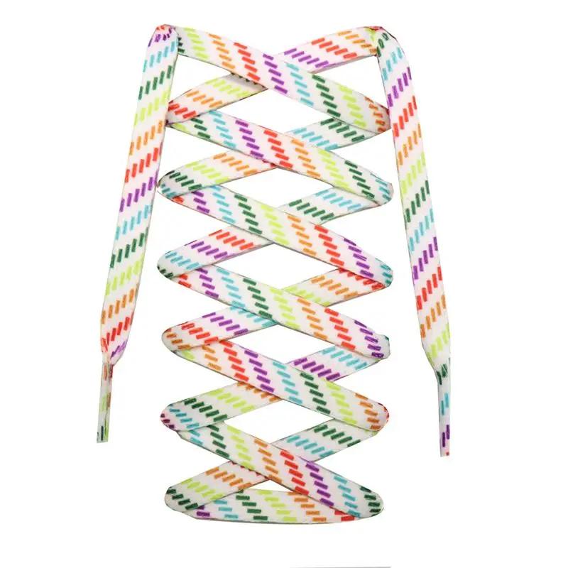 Плоские радужные шнурки для кроссовок, цветные шнурки для обуви, цветной градиентный шнурок для парусиновой обуви, шнурок для тенниса женский мужской