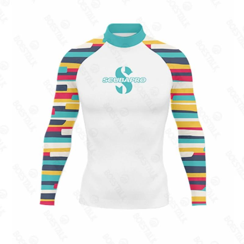 Long Sleeve UV Protection Rash Guard Swimwear Surfing Diving Snorkeling Unisex Quick Dry Compression Fit