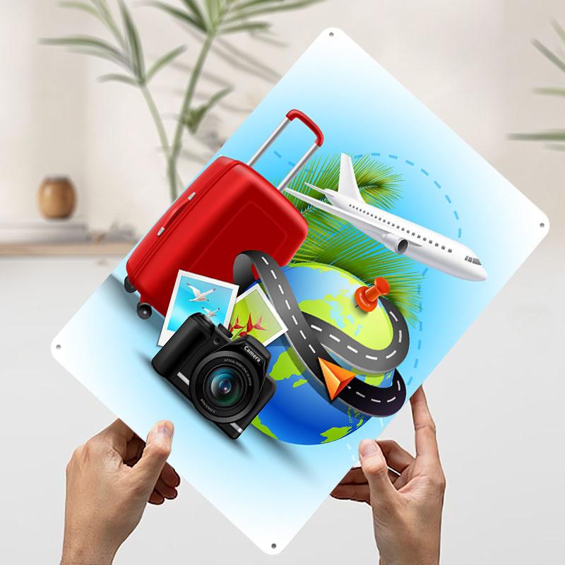 Vacation Travel Printed Poster Customized Retro Wall Art Vintage Metal Tin Signs for Home Gaming Room Decoration Garage House