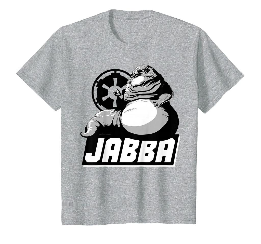 Детская черно-белая графическая футболка Star Wars Джабба Хатт_