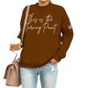 Women's Casual Fashion Round Neck Long Sleeve  Printed Sweatshirt