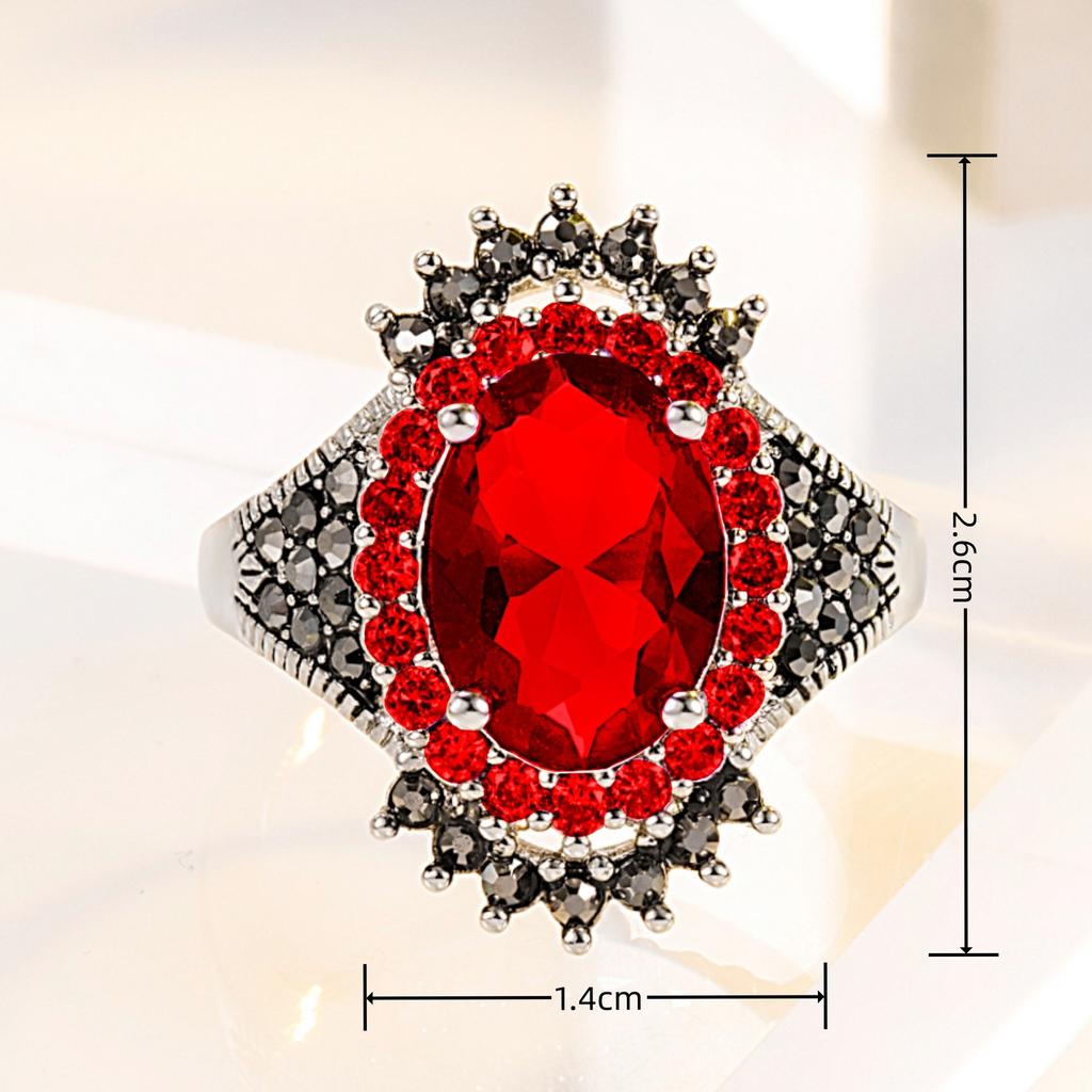 Luxury Vintage Ring Antique Gold Boho Gray Crystal Wedding Rings For Women Wedding Jewelery