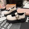 Foreign Trade College Style Small Leather Shoes Women's 2025 Spring and Summer New Jk Platform Loafers Retro One-button Mary Jane Shoes