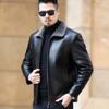 Middle-aged and Elderly Men's Genuine Leather Jackets, Fur All-in-one Casual Thickened and Velvet Sheepskin Jackets, Short Coats