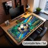 Soccer Theme Custom Mouse Pad Personalized With Name Text Customized Desk Mat For Office Home Decor