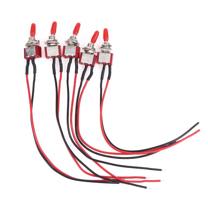 2/5Pcs Mini 2 Pin Led Lights For Car Accessories Switch On/Off Spst 3A 250V 6A 125V With Pre-Soldered Toggle Truck Wires Off