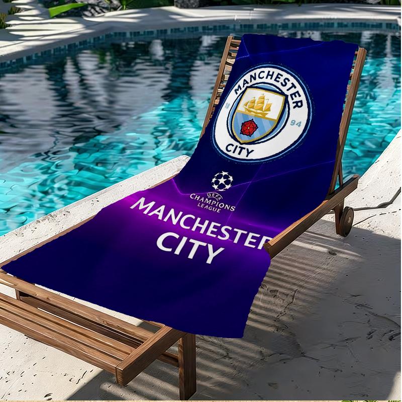 Football team City FC Print Beach Towel, Versatile Lightweight Absorbent Beach Towel for Pool Surf Yoga Bathroom, Perfect Birthday Holiday Gift