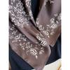 Summer Luxury  Square Silk Scarf Women Satin Print Hijab Scarves Pareo Bandana Female Shawl Wrap Headband Foulard 90*90Cm