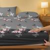 1 Rose Butterfly Patterned Frosted Bedsheet, Printed Bed Cover For Bedroom, Bedding (Excluding Pillowcases)