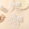2Pcs/Set Cute Solid Lace Heart Bowknot Hair Clips for Baby Girls Handmade Bows Hairpin Barrettes Headwear Kids Hair Accessories