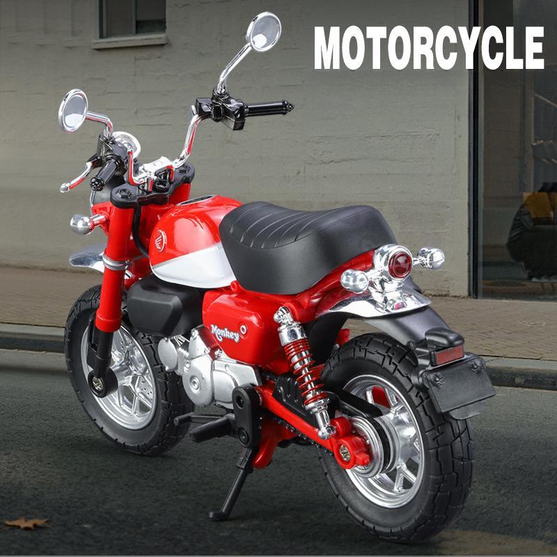 1/12 Honda Monkey игрушечный мотоцикл литой металлической модели супер спортивная миниатюрная коллекция звук и свет подарок для мальчиков