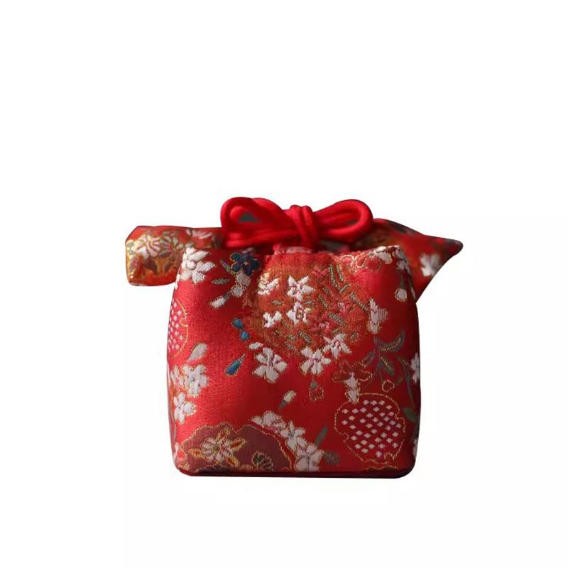 Утолщенная сумка для хранения ручной работы, дорожная сумка, чайница, чайная чашка, чайный сервиз, средняя тканевая сумка для чайника, чайный аксессуар, вышитая сумка