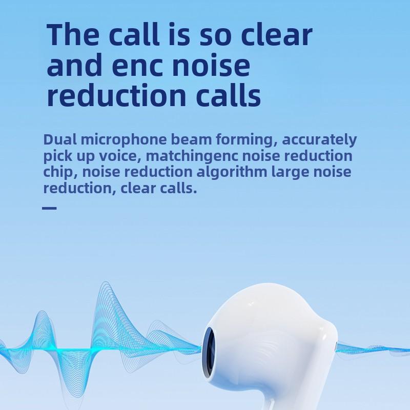 TWS Bluetooth Headphones Semi-in-ear Noise-cancelling Music Gaming Wireless Headphones