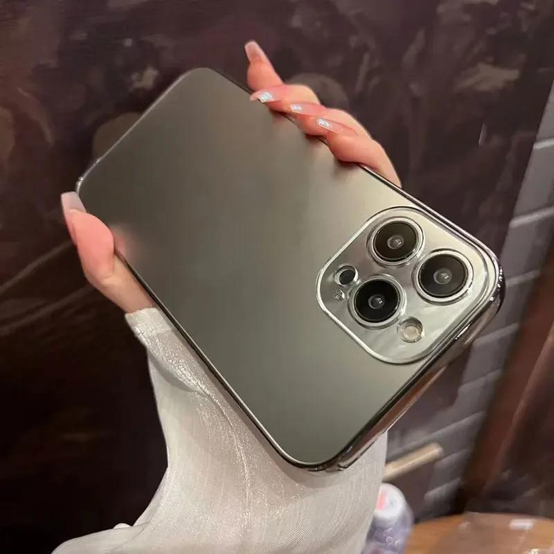 Цветной премиальный чехол для телефона, подходящий для iPhone 16 15 14 13 promax 12 11, твердый электролитически покрытый ПК-чехол, защищающий от отпечатков пальцев