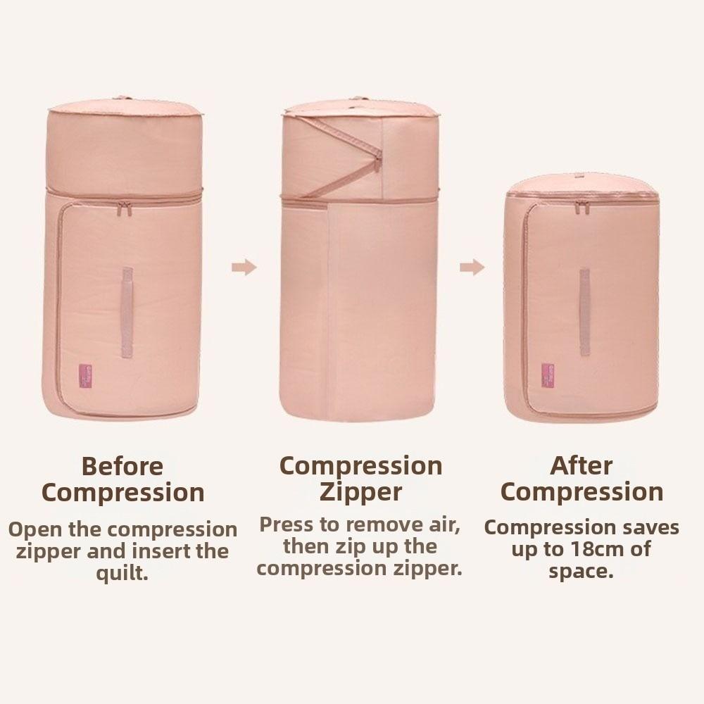 Влагозащитный цилиндрический мешок для хранения одеял Пылезащитный большой цилиндрический мешок для упаковки багажа На молнии Экономия места