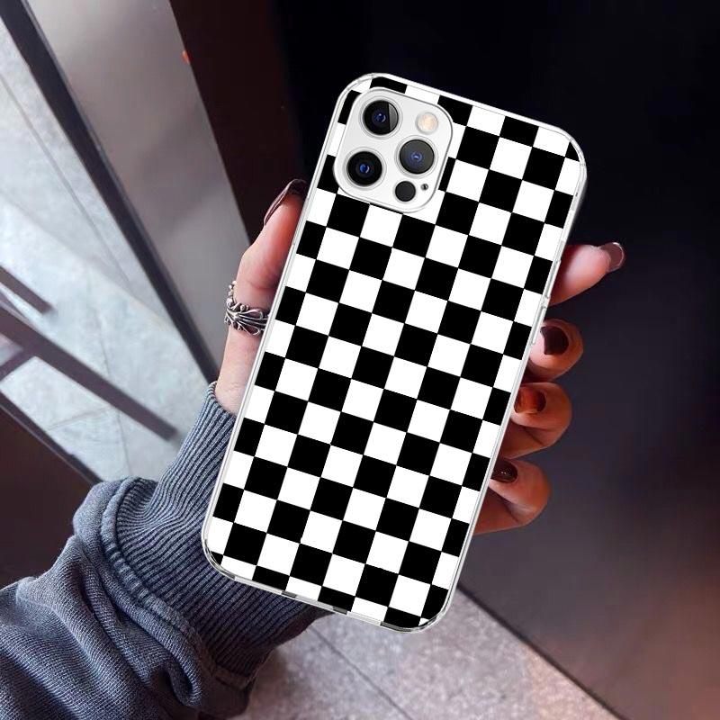 Ретро Классическая Шахматная Доска Сетка Чехол для Телефона Для iPhone 17 Air 11 13 Mini 14 15 Plus 16 12 Pro Max 16E SE 7 8 Узор Мягкий ТПУ Задняя Панель