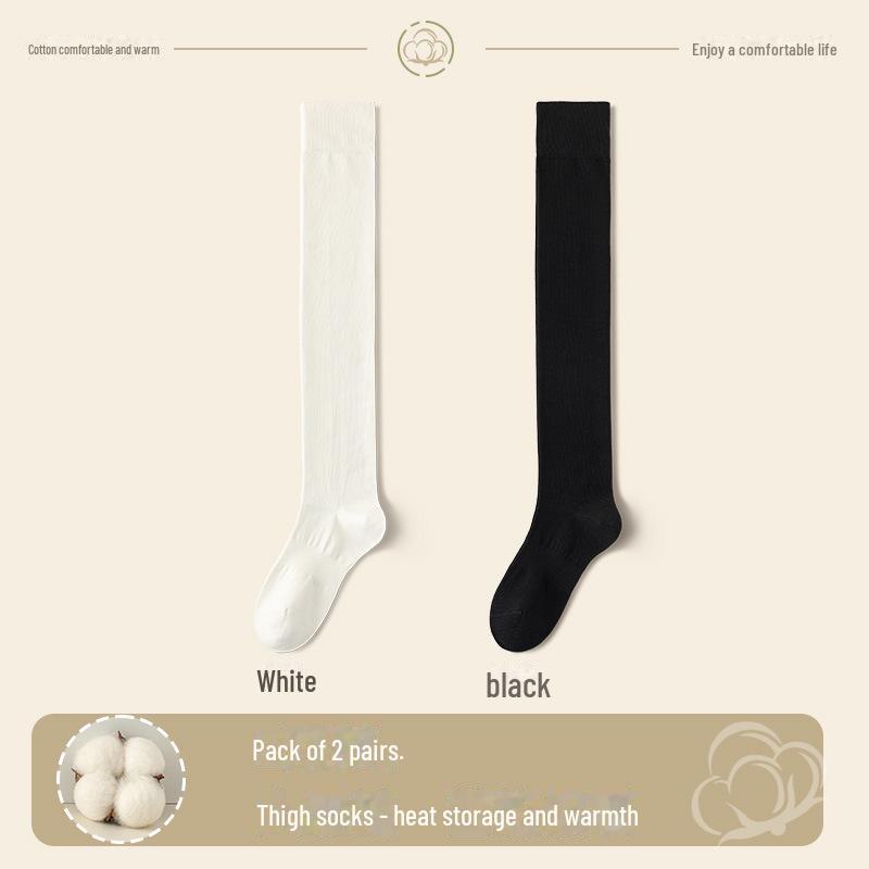 Женские хлопковые носки выше колена: Длина до бедра, теплая, нескользящая, без косточек, для весны и осени