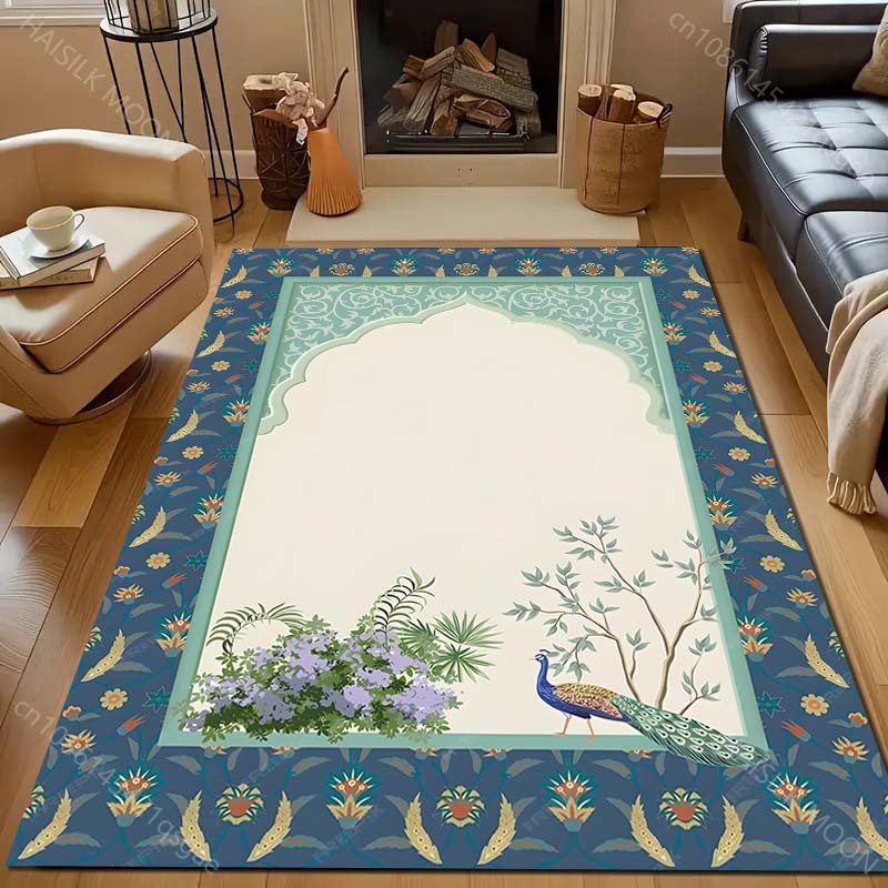 Красочный ковер с узором в исламском стиле для гостиной, спальни, дивана, придверный коврик для декора, коврик для зоны диванного столика, нескользящий коврик для пола в подарок