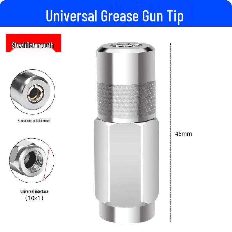 Excavator Oil Leak-Proof Grease Gun Tip: Flat & Sharp Mouth, Thickened Universal Tube, Pneumatic Soft/Hard Tube Accessories.