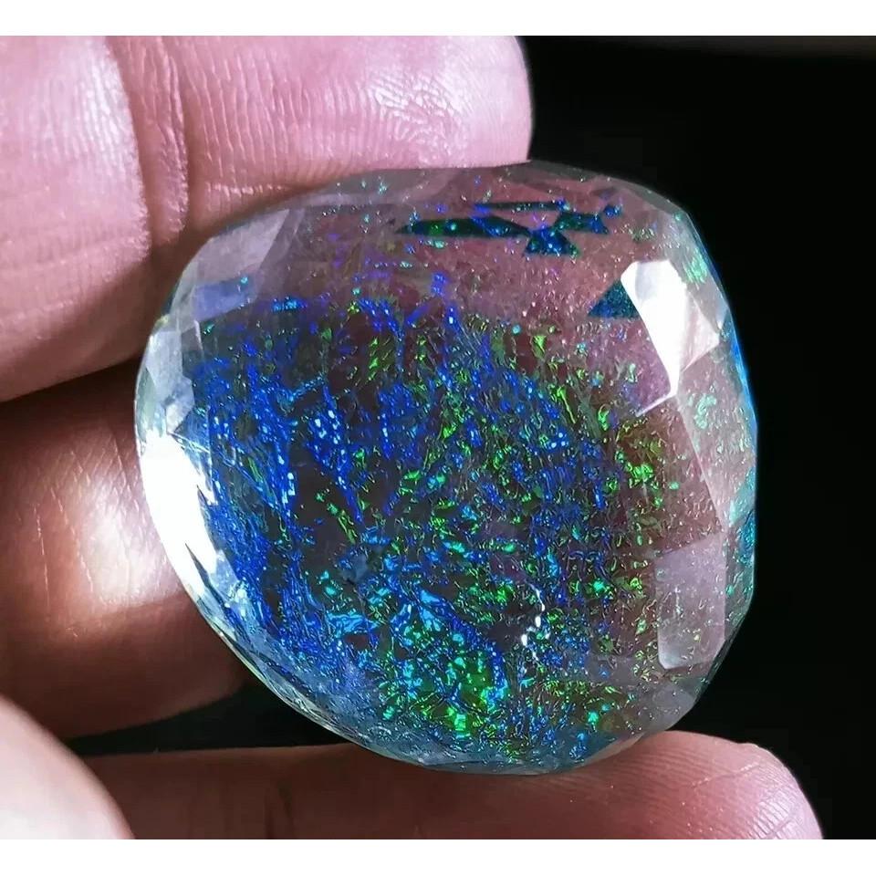 65.20 Ct Natural Fire Opal Monarch Doublet Pear Cut Fabulous Certified Gemstone