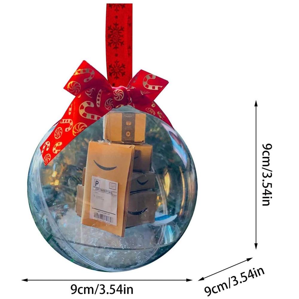 Рождественский прозрачный безделушка, пластиковый рождественский елочный орнамент, украшения для дома и офиса