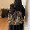Leopard Print Canvas Bag Women's Large-capacity New Autumn and Winter Versatile Casual Shoulder Bag College Students