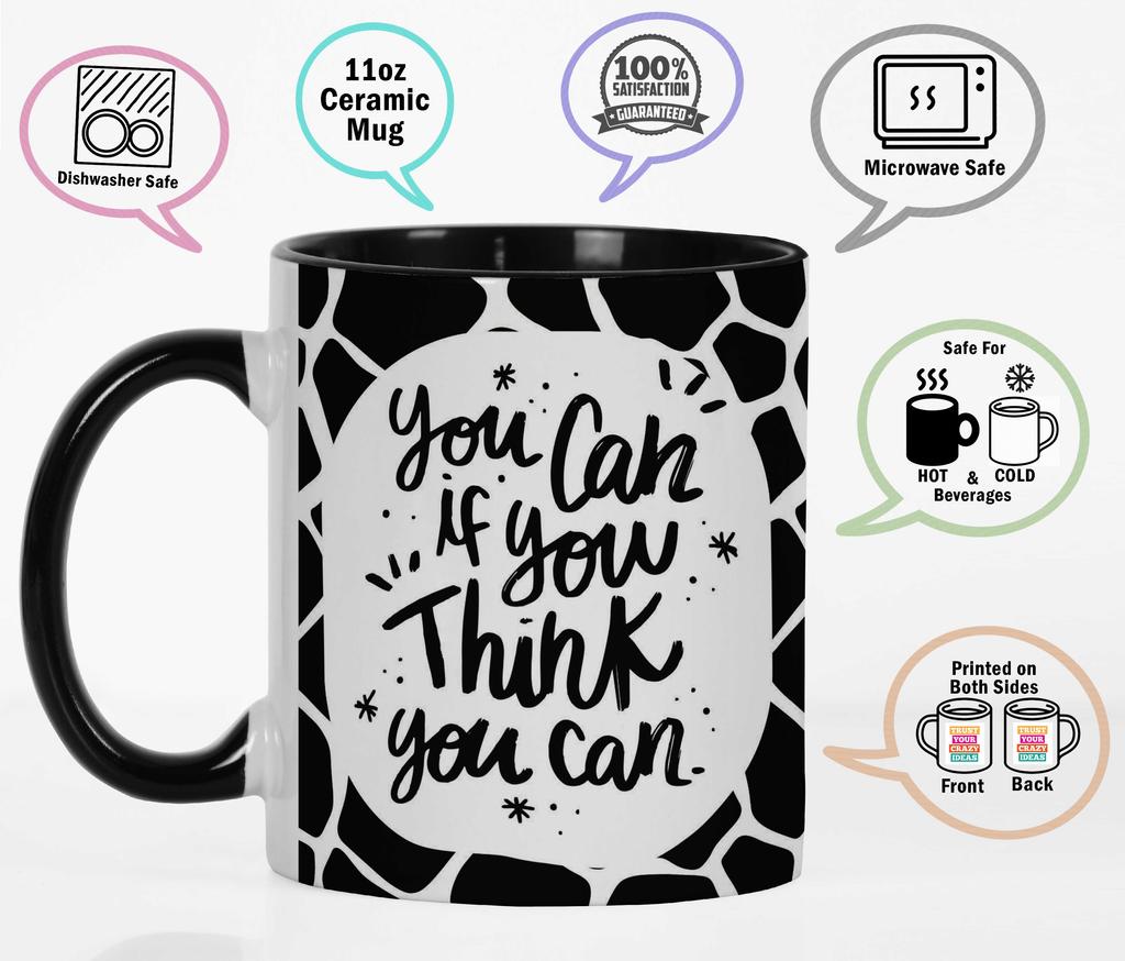 Inkdotpot Вы можете, если думаете, что можете Керамическая кружка для кофе на 11 унций Вдохновляющие цитаты Сотрудник Начальник Коллеги День рождения