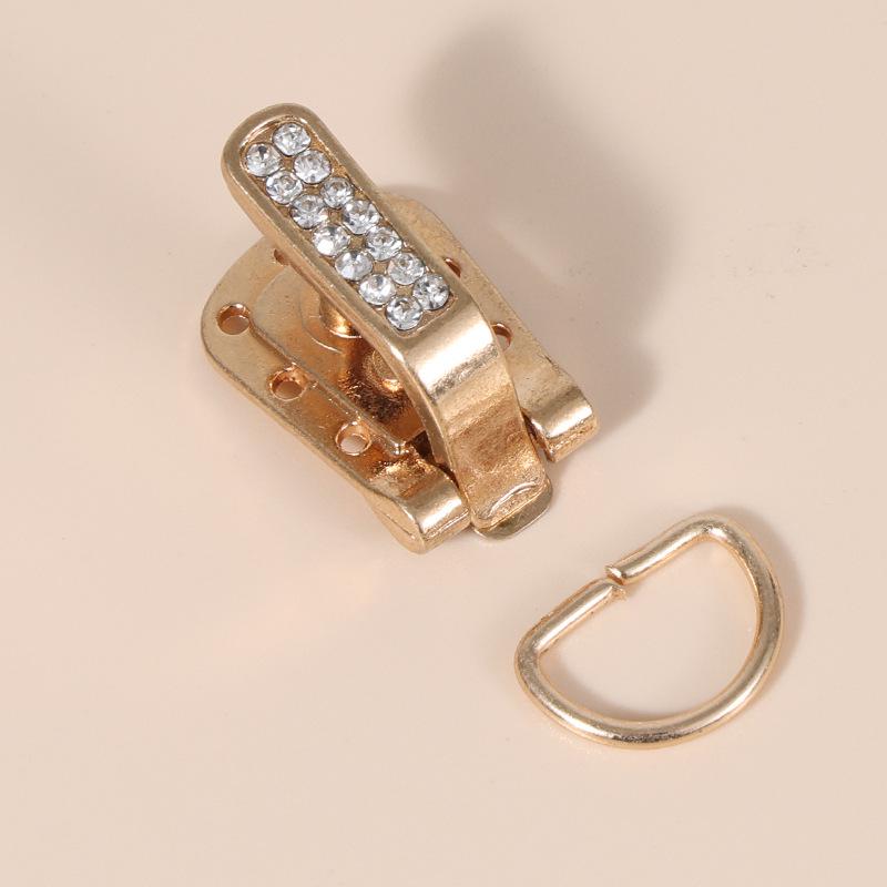 Высококачественный набор пуговиц и пряжки для шубы со стразами, с металлической кнопкой и застежкой "утиный клюв"