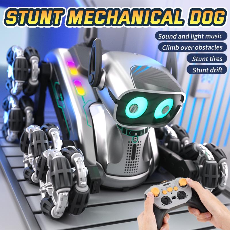 Eight-Wheel Remote Control Mechanical Dog Stunt Car - Gesture Sensing Off-Road Toy for Kids