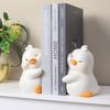 1 Pair Hug Duck Book End Cartoon Anti-slip Heavy Duty Resin Craft Home Office Desktop Book Stopper Holder Animal Ornament Figure Figurine Statue