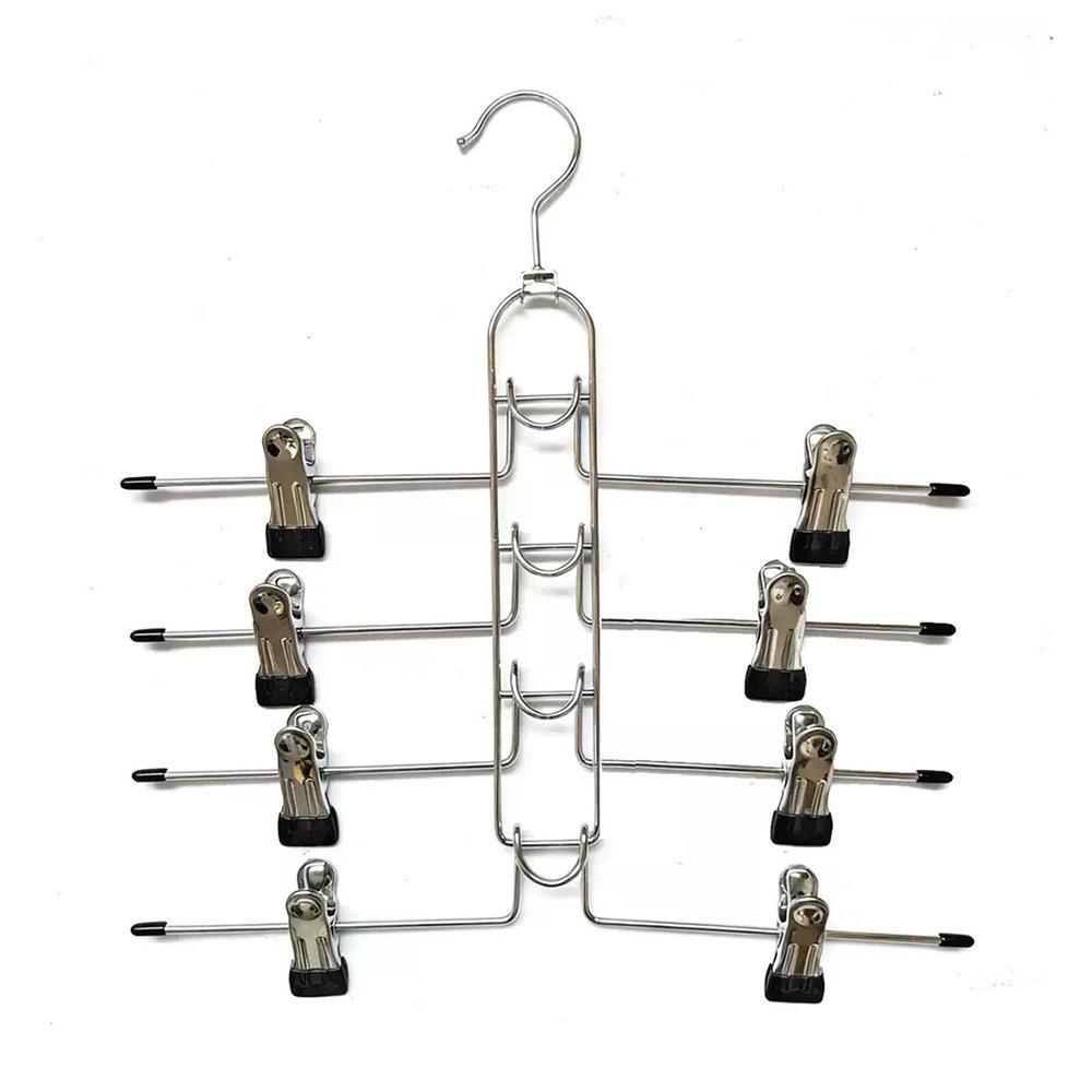 Non Slip Tips Multi Layer Hanger Metal Skirt Hanger New Trouser Hanger Closet Organization