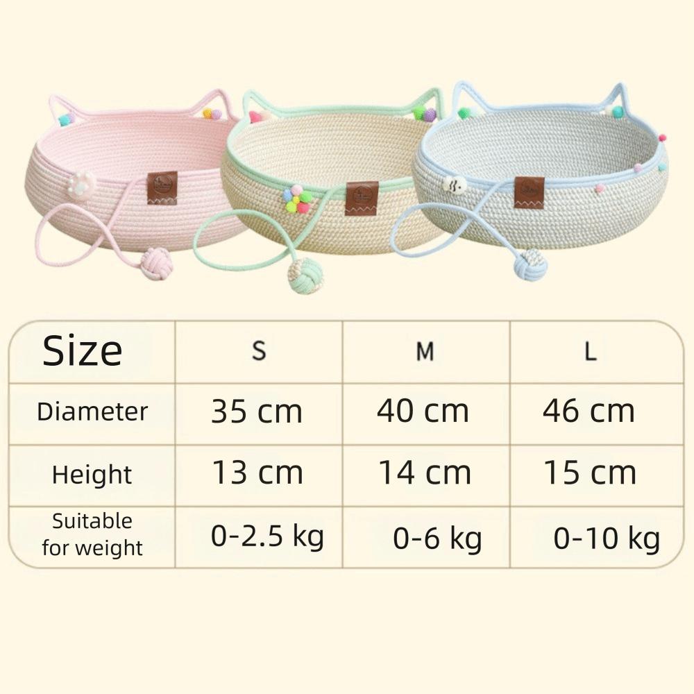 Breathable Pet Bed Handmade Cat Sleeping House New Braided Cat Bed for Cats and Dogs