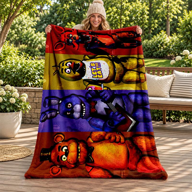 Five nights at freddy blanket Flannel Blanket Soft Cozy Plush Throw for Sofa Bed Lightweight Home Decoration Gifts for Christmas various holidays