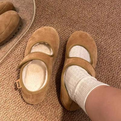 Туфли Мэри Джейн на липучке женские осенне-зимние бархатные теплые пушистые туфли на платформе повседневные хлопковые туфли женские