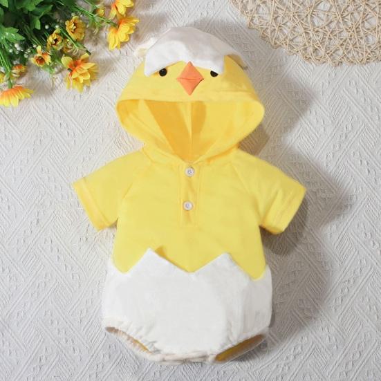 Костюм цыпленка для малышей, комбинезон, смесовая хлопковая ткань, мягкий, дышащий, наряд для новорожденных со съемным капюшоном, для Пасхальной вечеринки, фотосессии