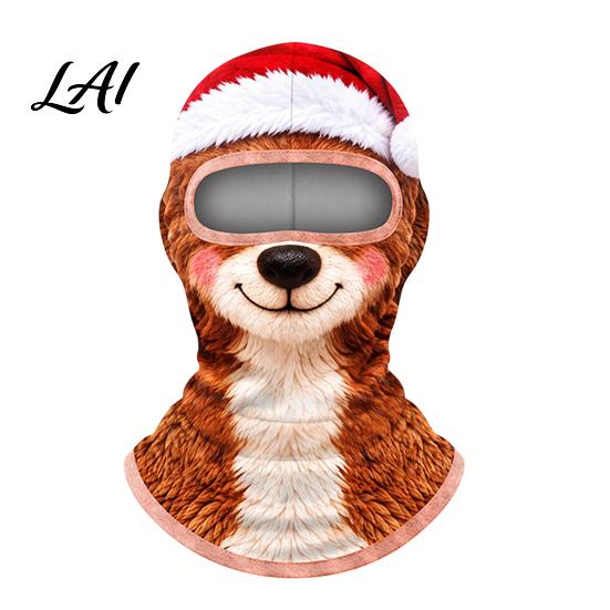 Outdoor Face Guard Velvet Mask for Christmas Santa Snowman Reindeer Elf Balaclava Holiday Winter Windproof Neck Gaiter Skiing Motorcycle Riding Men