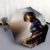 1pc raincoat dog umbrella with 8 iron ribs and a plastic handle, automatic opening and closing, and daily use.1020
