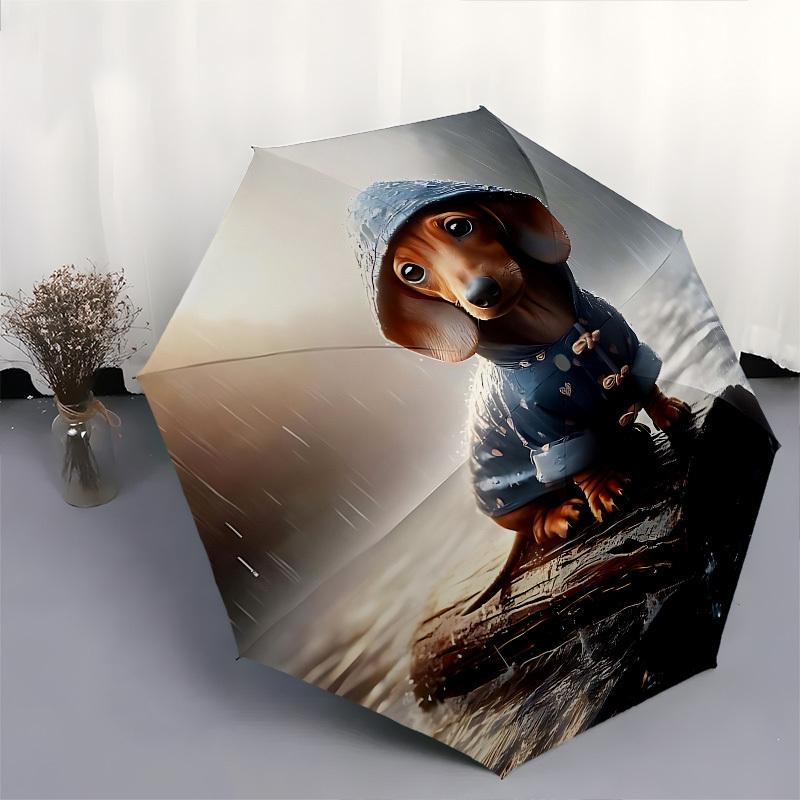 1pc raincoat dog umbrella with 8 iron ribs and a plastic handle, automatic opening and closing, and daily use.1020