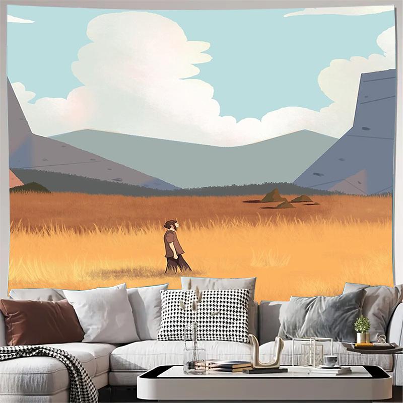 Vintage Desert Landscape Tapestry Southwestern Wall Hanging Rustic Backdrop Boho Home Decor Tribal Art Desert Sunset Scenic Wall