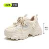 2025 Women's Shoes Platform New Double Net Breathable Korean Version Casual Height Increase and Thinness Versatile Trendy Shoes Female Dad Shoes