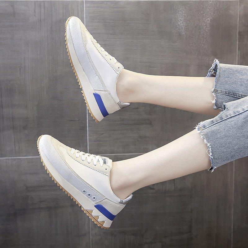 Женские кроссовки на плоской подошве, высококачественные кроссовки для бега, на шнуровке, вулканизированные туфли, массивная толстая подошва, дышащая женская обувь 2024