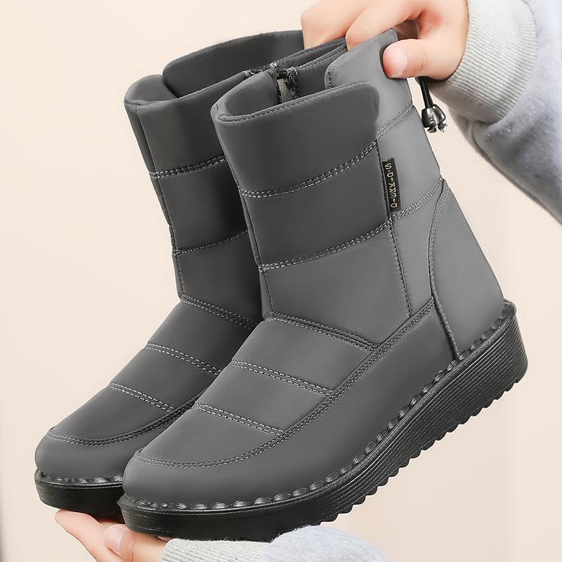 Jinshiyuanshu Women's Shoes Cotton Shoes Winter Boots Fleece Thickened Warm Snow Boots Processing Customized Cotton Boots
