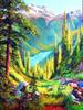 Коллекция алмазной живописи Дерево Зеленая вышивка крестом Река Водопад Пейзаж Домашний декор