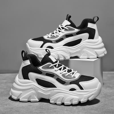 Женские уличные кроссовки унисекс для бега, белые, студенческие, на толстой подошве, большого размера, спортивная обувь на платформе