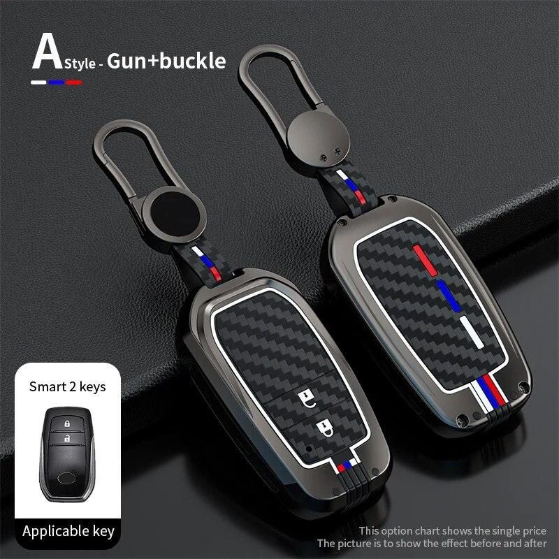 Чехол для автомобильного ключа из цинкового сплава для Toyota RAV4 Highland Coralla Hilux Fortuner Land Cruiser Camry Crown, брелок для ключей, аксессуары