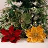 Christmas Flowers Glitter Artificial Ornaments Soft Xmas Tree Flower Arrangement New Year Wedding Decor