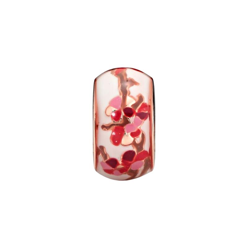 Pandora MOMENTS Pink Peach Blossom Charm Women's Rose Gold 788111ENMX