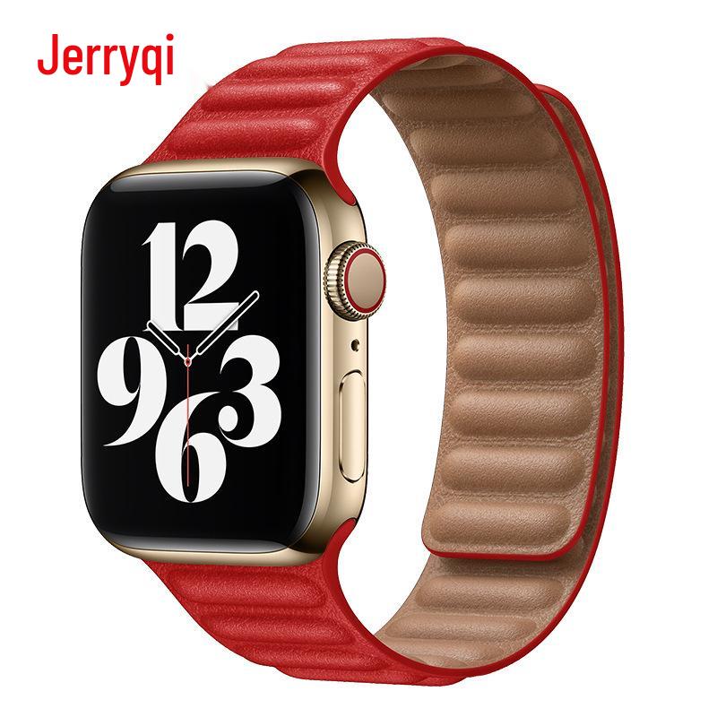 Двухцветный магнитный кожаный ремешок для Apple Watch Series SE/765432