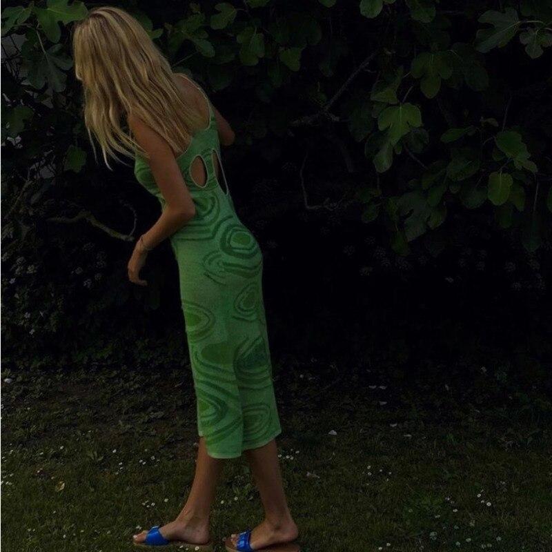 Платье с открытыми плечами от собственного бренда, летнее, пляжное, облегающее, с бретелями-спагетти, сексуальное, вязаное, с узором пейсли и ажурной вязкой, женское